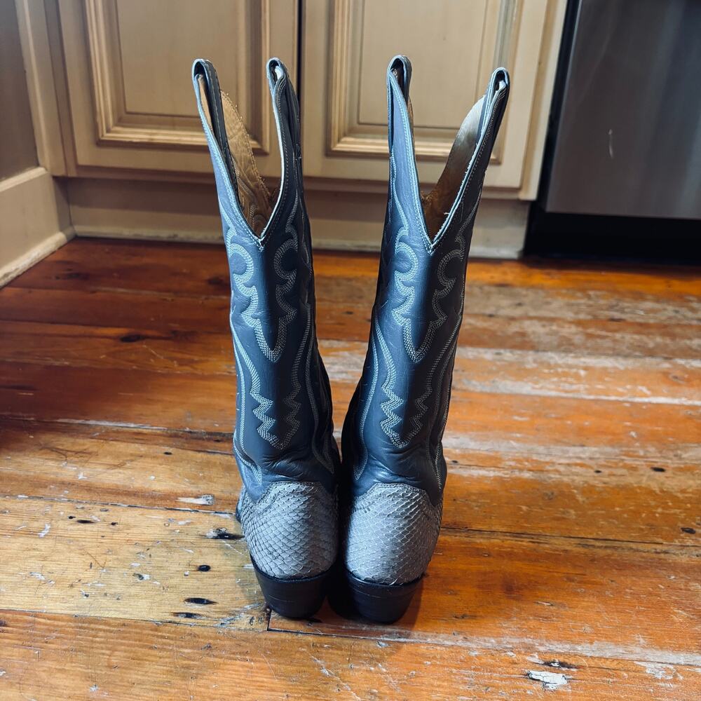 Vintage Justin Exotic Python Womens Western Cowboy Boot, Gray, 6.5B - Picture 4 of 7